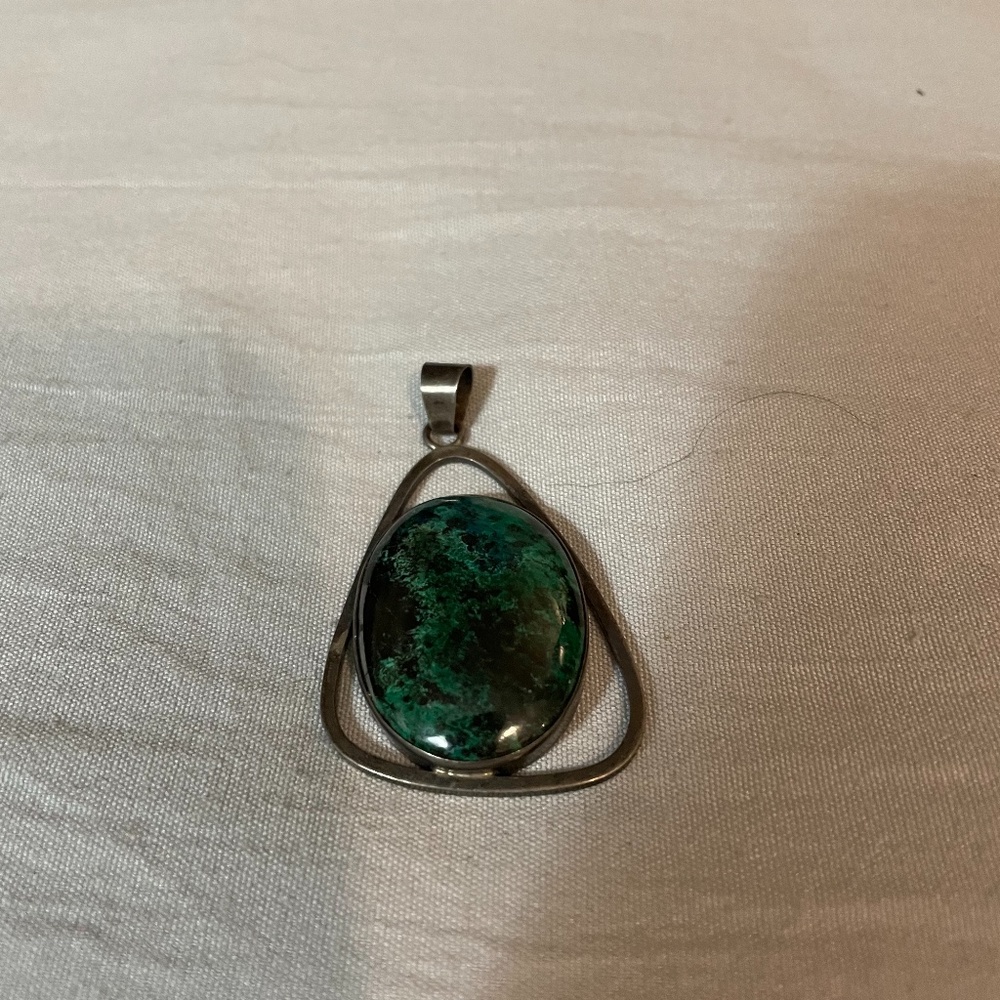 Silver & malakite necklace